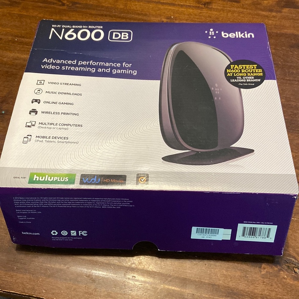 Belkin N600 WiFi Dual Band Router NIB